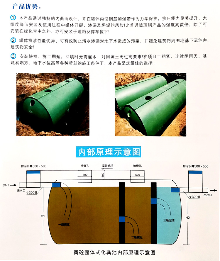 洋浦经济开发区玻璃钢化粪池
